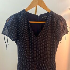 J.Crew Mercantile Navy Blue Polka Dot Dress